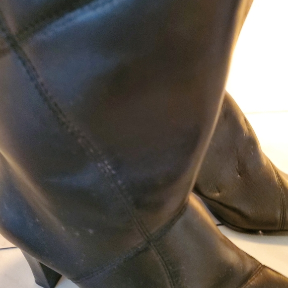 Ladies Dibba Classic Black Leather Boots Size 9 1/2 - Picture 2 of 5